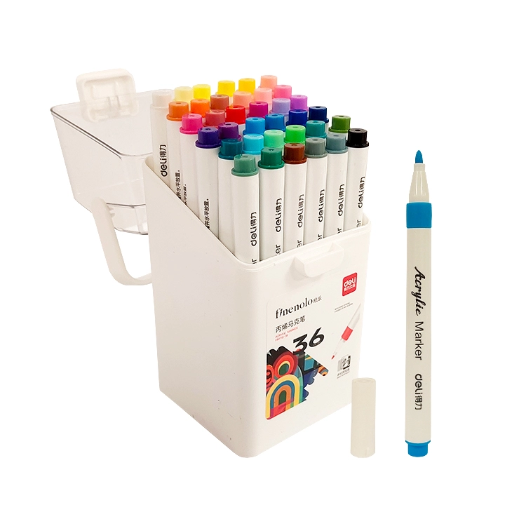 Marcador Acrilico Deli Finenolo Punta redonda Estuche x 36 Art.HM-118-36